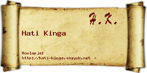 Hati Kinga névjegykártya